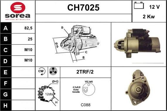 Sera CH7025 - Стартер autocars.com.ua