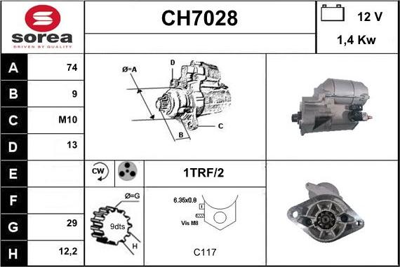 Sera CH7028 - Стартер autocars.com.ua