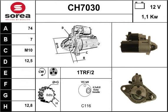 Sera CH7030 - Стартер autocars.com.ua