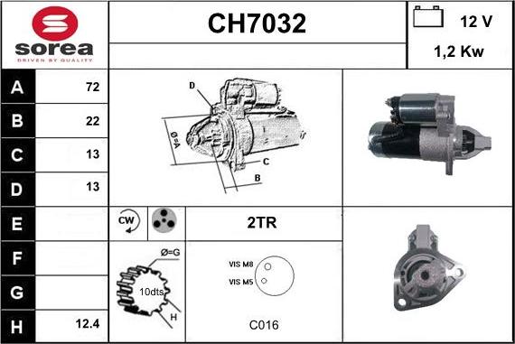 Sera CH7032 - Стартер autodnr.net