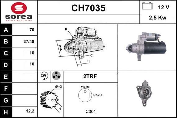 Sera CH7035 - Стартер autocars.com.ua