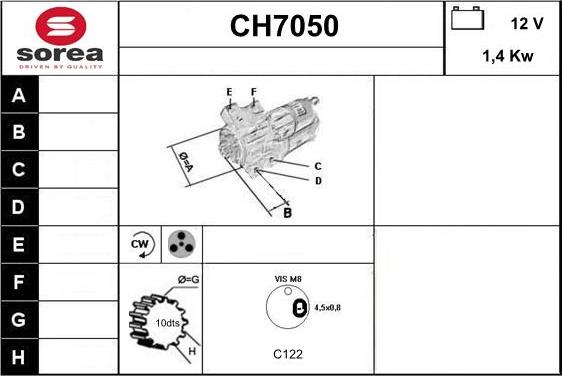 Sera CH7050 - Стартер autocars.com.ua