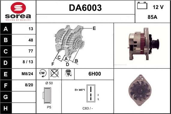 Sera DA6003 - Генератор autocars.com.ua