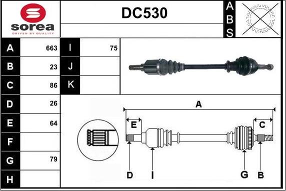 Sera DC530 - Приводний вал autocars.com.ua