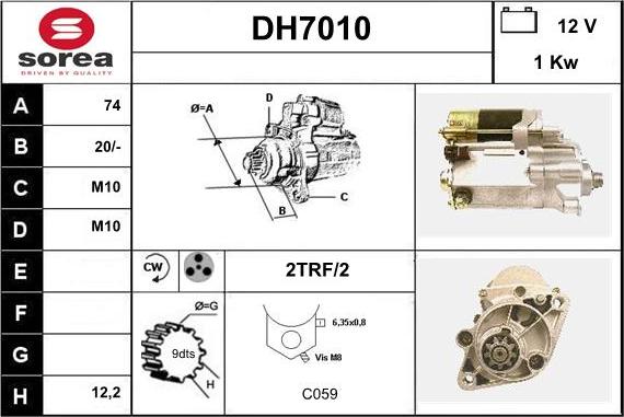 Sera DH7010 - Стартер autocars.com.ua