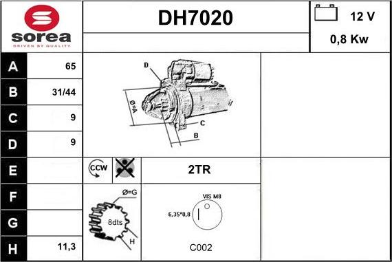 Sera DH7020 - Стартер autodnr.net