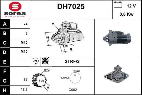 Sera DH7025 - Стартер autocars.com.ua