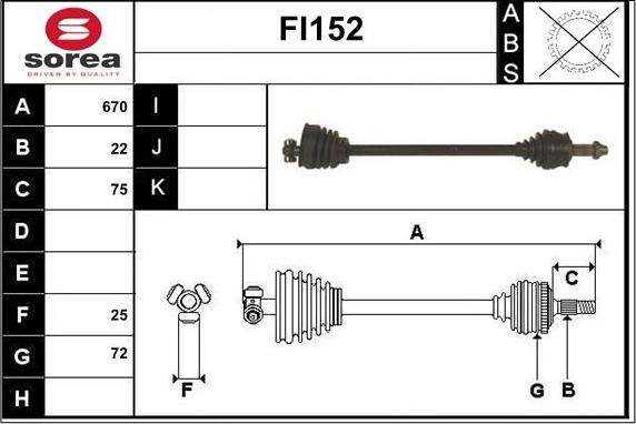 Sera FI152 - Приводний вал autocars.com.ua