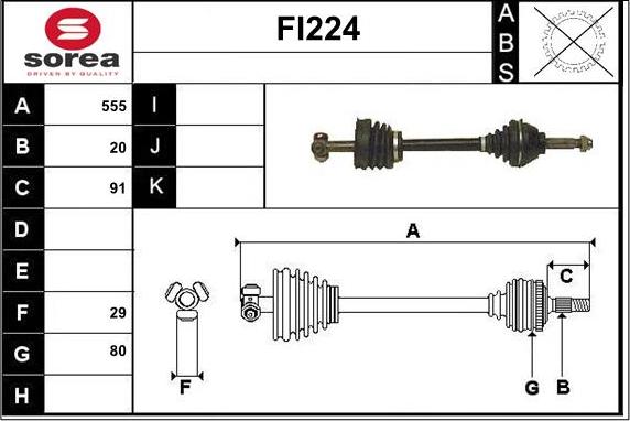 Sera FI224 - Приводний вал autocars.com.ua