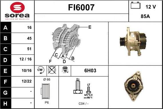 Sera FI6007 - Генератор autocars.com.ua