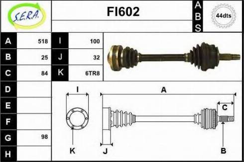 Sera FI602 - Приводний вал autocars.com.ua