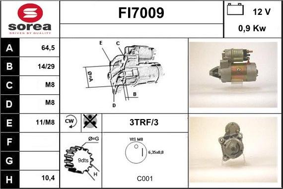 Sera FI7009 - Стартер autocars.com.ua