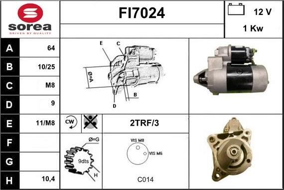 Sera FI7024 - Стартер autocars.com.ua