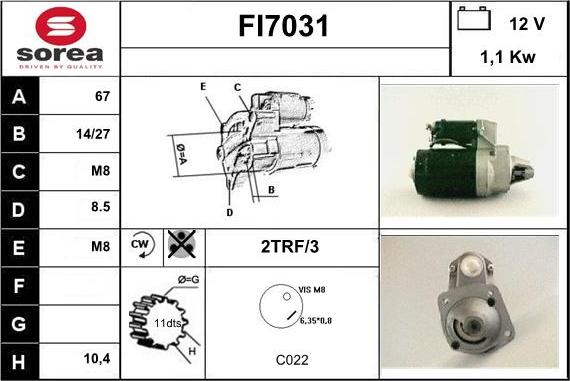 Sera FI7031 - Стартер autocars.com.ua