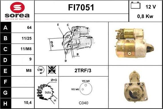 Sera FI7051 - Стартер autocars.com.ua