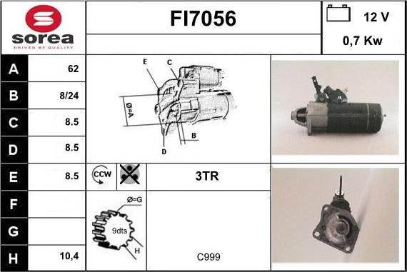 Sera FI7056 - Стартер autocars.com.ua