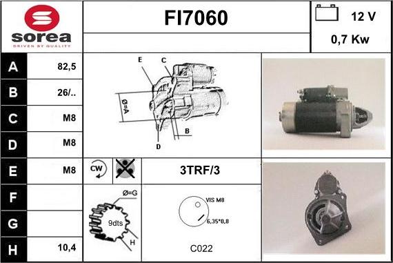 Sera FI7060 - Стартер autocars.com.ua