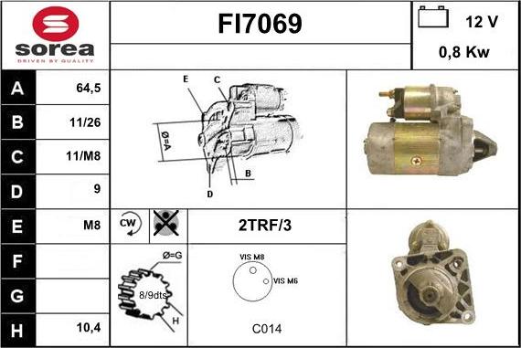 Sera FI7069 - Стартер autocars.com.ua