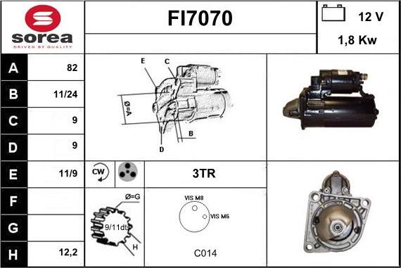 Sera FI7070 - Стартер autocars.com.ua