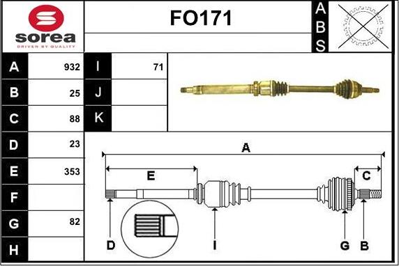 Sera FO171 - Приводной вал autodnr.net