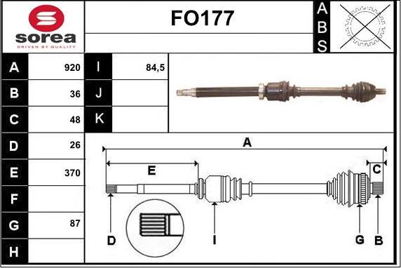 Sera FO177 - Приводной вал autodnr.net