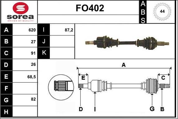 Sera FO402 - Приводний вал autocars.com.ua