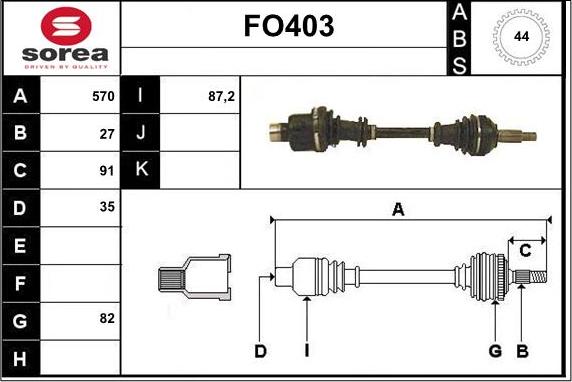 Sera FO403 - Приводний вал autocars.com.ua