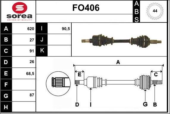Sera FO406 - Приводний вал autocars.com.ua