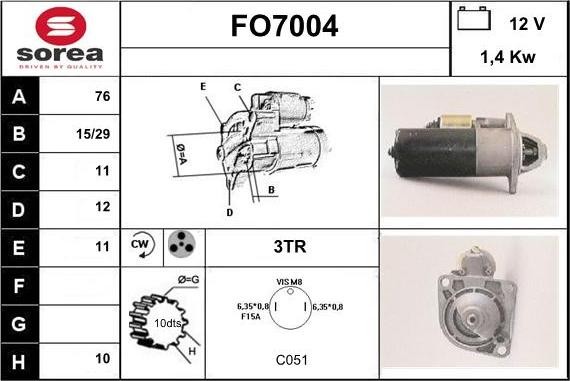 Sera FO7004 - Стартер autocars.com.ua