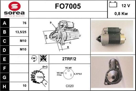 Sera FO7005 - Стартер autocars.com.ua