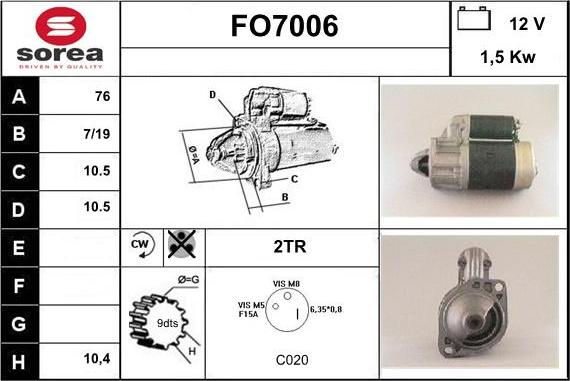 Sera FO7006 - Стартер autocars.com.ua