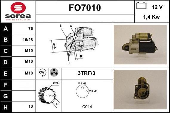 Sera FO7010 - Стартер autocars.com.ua