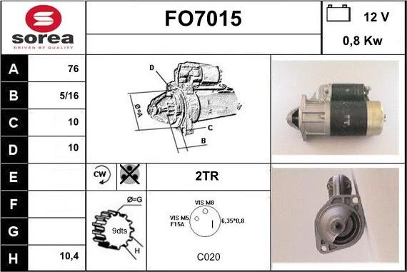 Sera FO7015 - Стартер autocars.com.ua