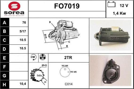 Sera FO7019 - Стартер autocars.com.ua