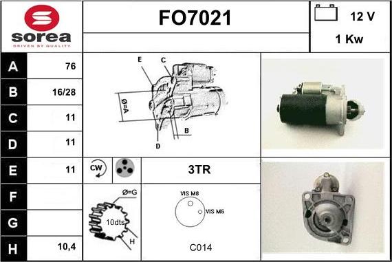 Sera FO7021 - Стартер autocars.com.ua