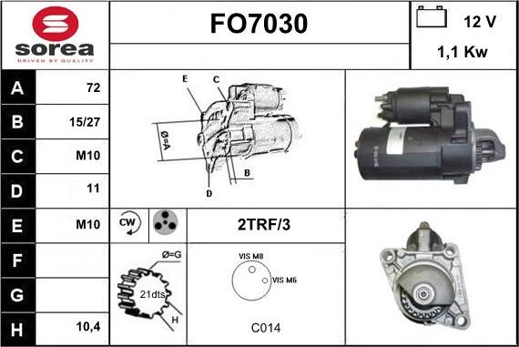 Sera FO7030 - Стартер autocars.com.ua