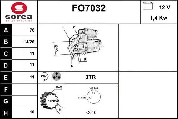 Sera FO7032 - Стартер autodnr.net