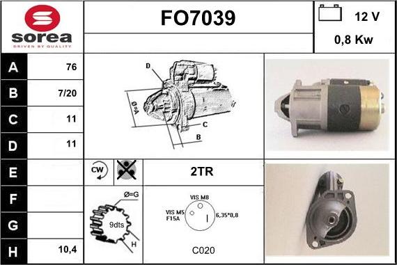 Sera FO7039 - Стартер autocars.com.ua