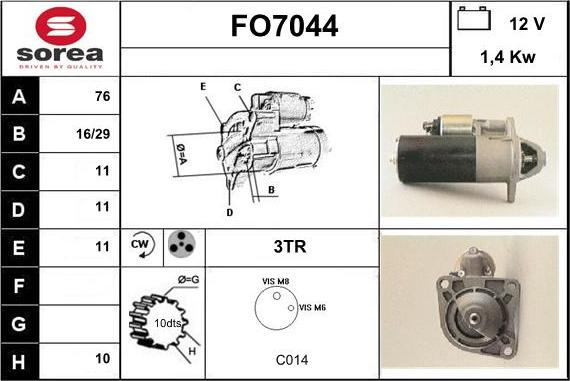 Sera FO7044 - Стартер autocars.com.ua