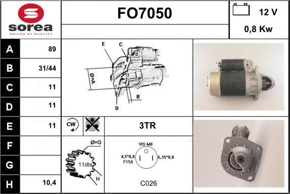 Sera FO7050 - Стартер autocars.com.ua