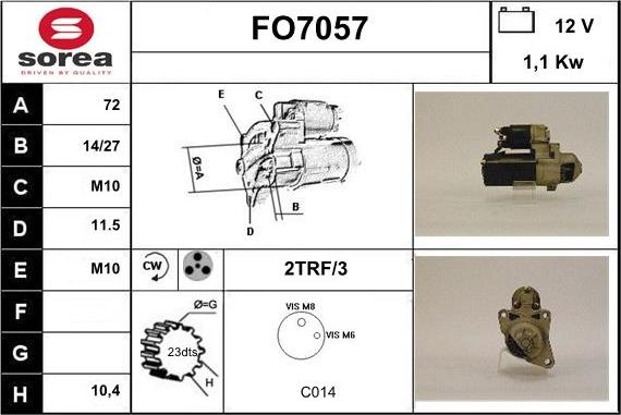 Sera FO7057 - Стартер autocars.com.ua