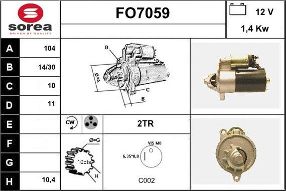 Sera FO7059 - Стартер autocars.com.ua