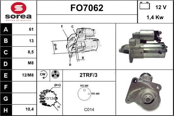 Sera FO7062 - Стартер autocars.com.ua