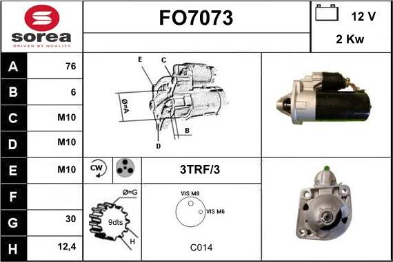 Sera FO7073 - Стартер autocars.com.ua