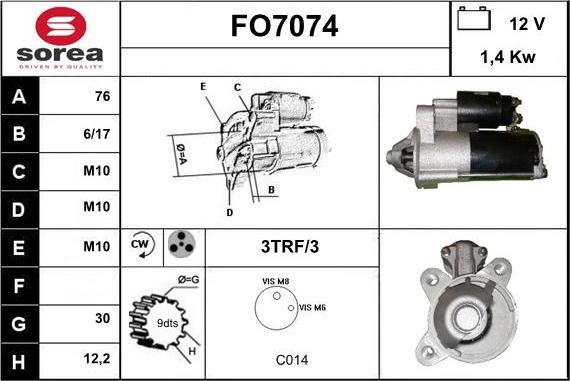 Sera FO7074 - Стартер autocars.com.ua