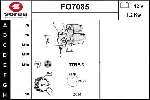 Sera FO7085 - Стартер autocars.com.ua