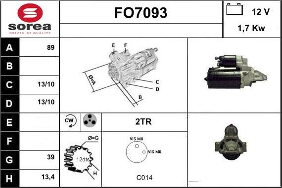 Sera FO7093 - Стартер autocars.com.ua