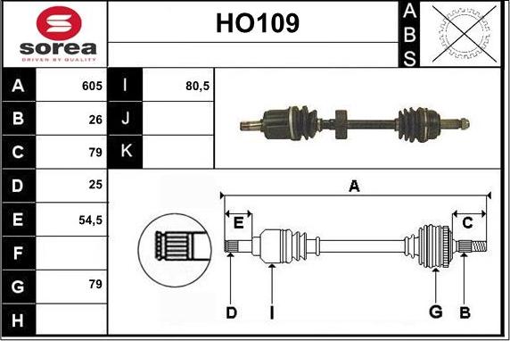 Sera HO109 - Приводний вал autocars.com.ua