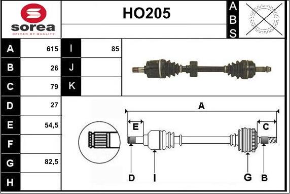 Sera HO205 - Приводной вал autodnr.net