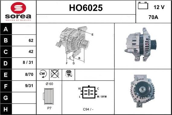 Sera HO6025 - Генератор autocars.com.ua